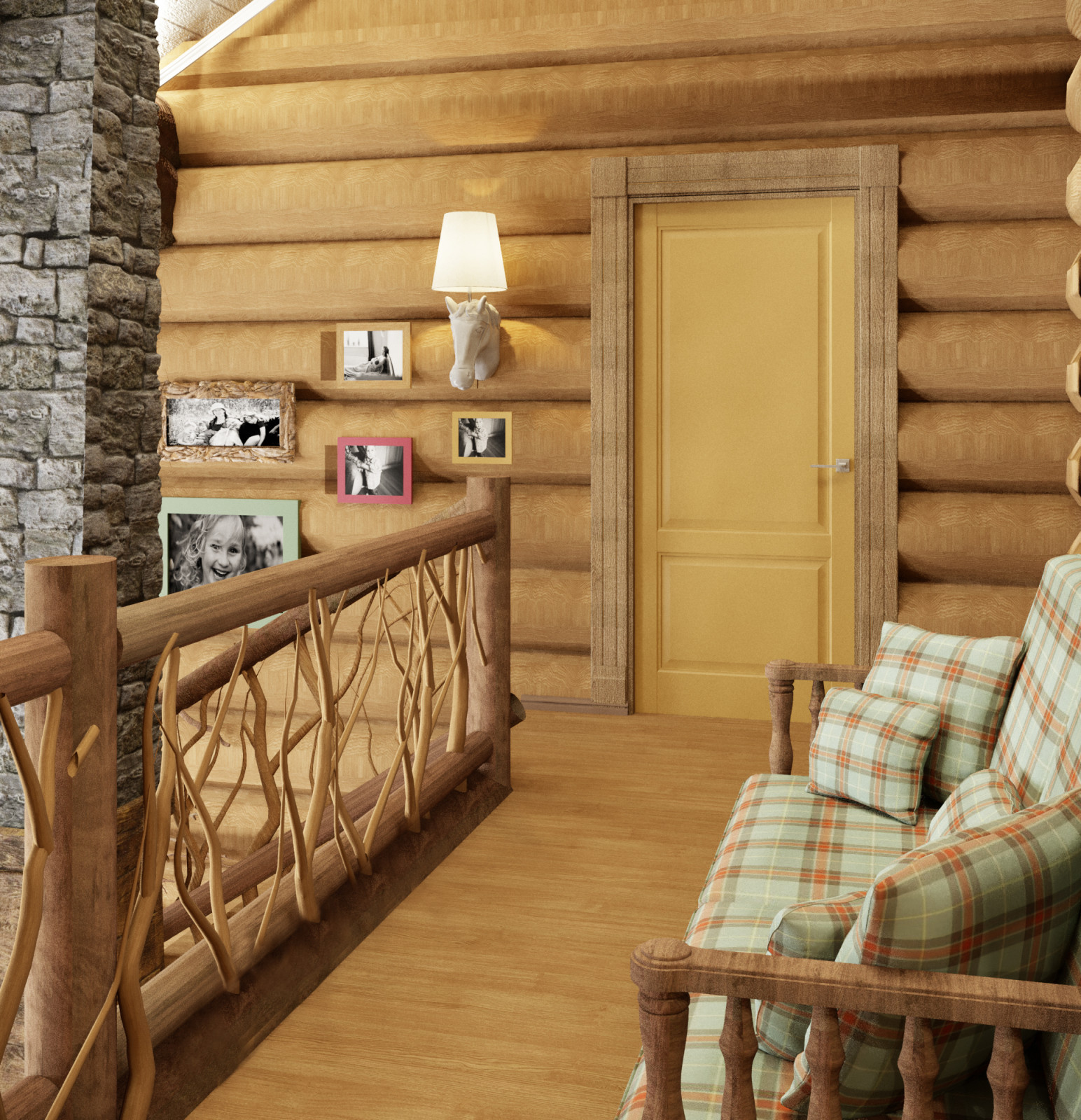 Деревянный дом из дикого бревна