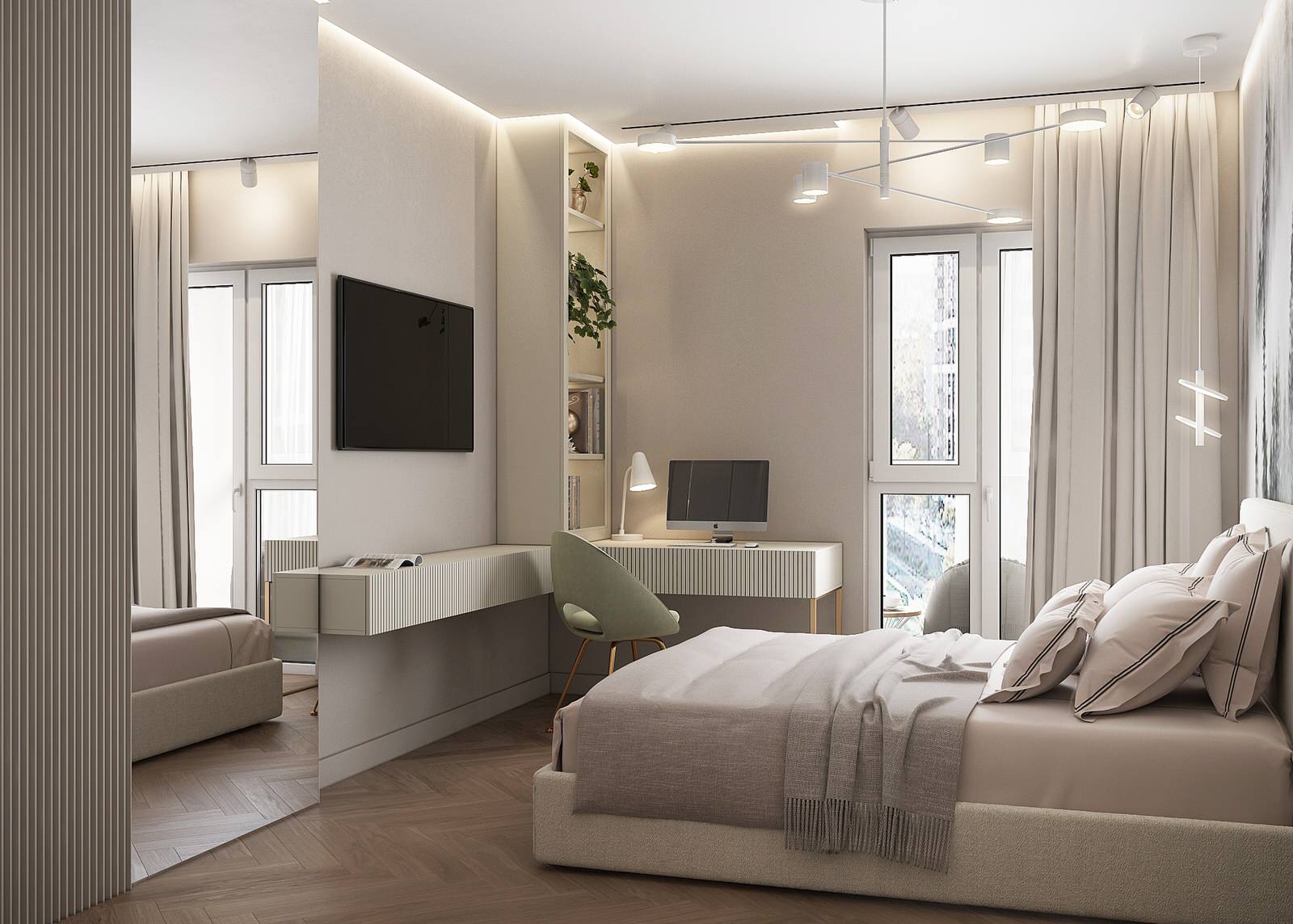 Современный светлый интерьер квартиры