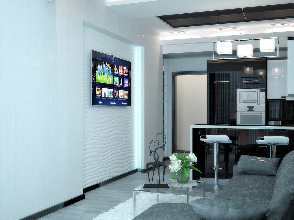 Contemporary apartment design in minimalistic style