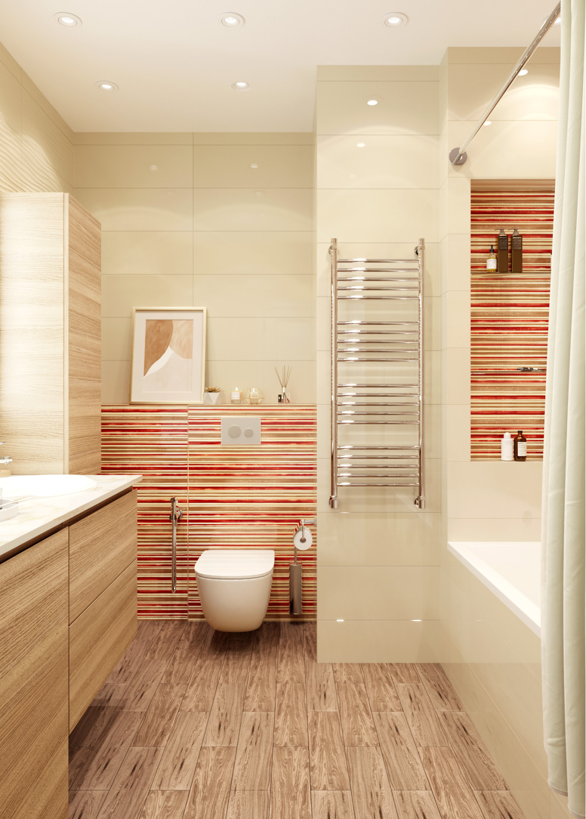 Нежный бело-голубой интерьер