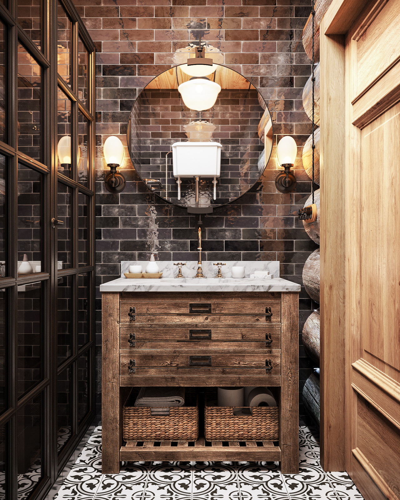 Дом из кело. Душевая