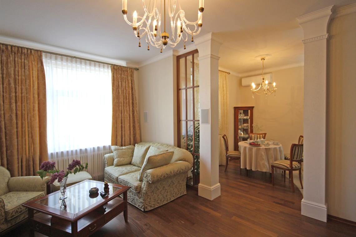 РЕСПЕКТАБЕЛЬНЫЙ ИНТЕРЬЕР КВАРТИРЫ В Ж/К "ШУВАЛОВСКИЙ"