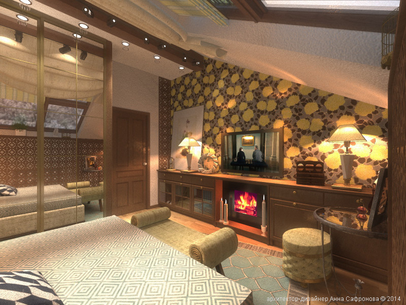 Интерьер квартиры на мансардном этаже