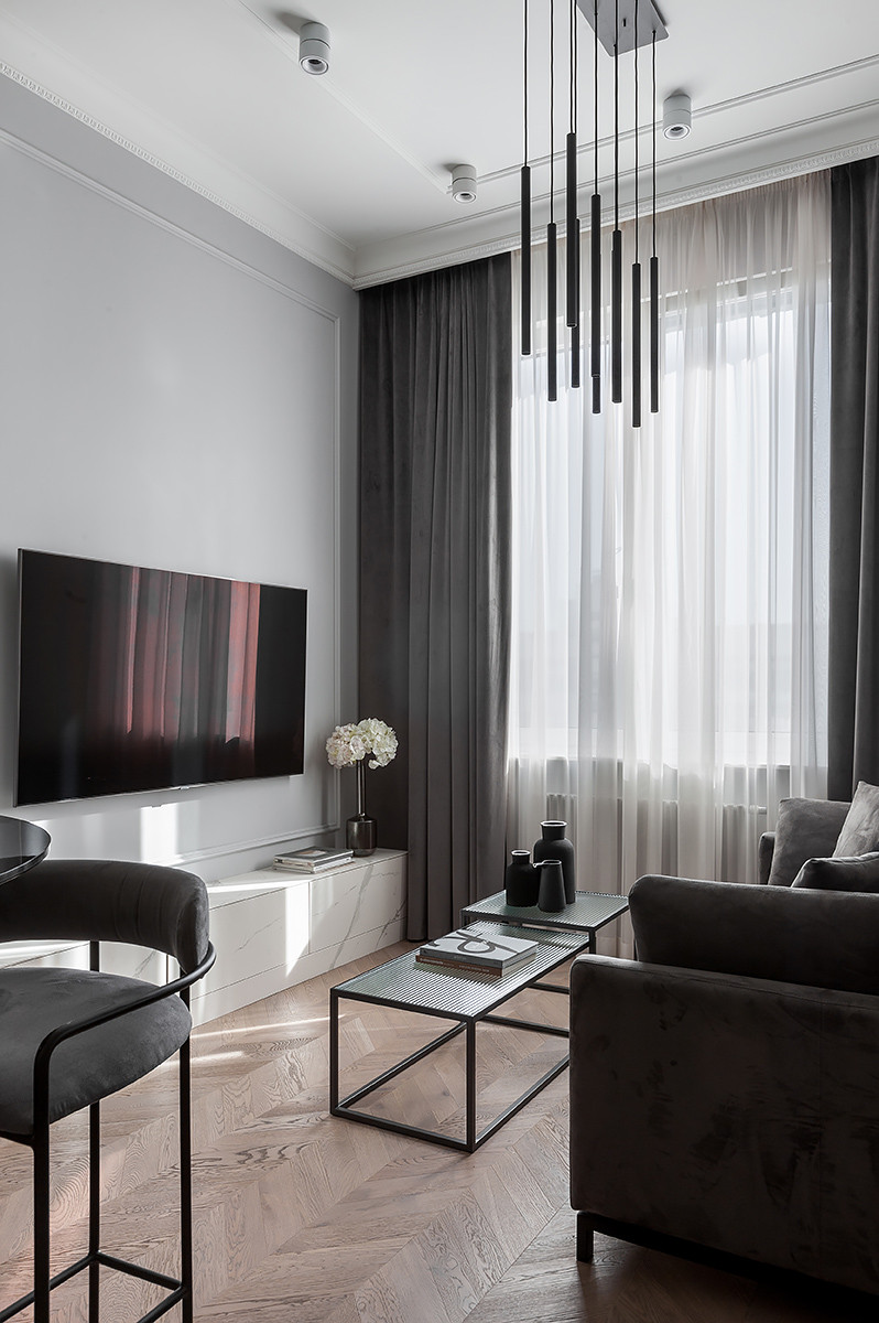 Элегантная квартира в стиле Total black
