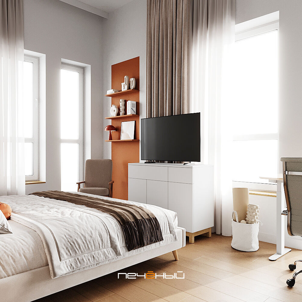 2025 Дизайн 2-комн. квартиры 76 м² в современном стиле, Москва, Green Park