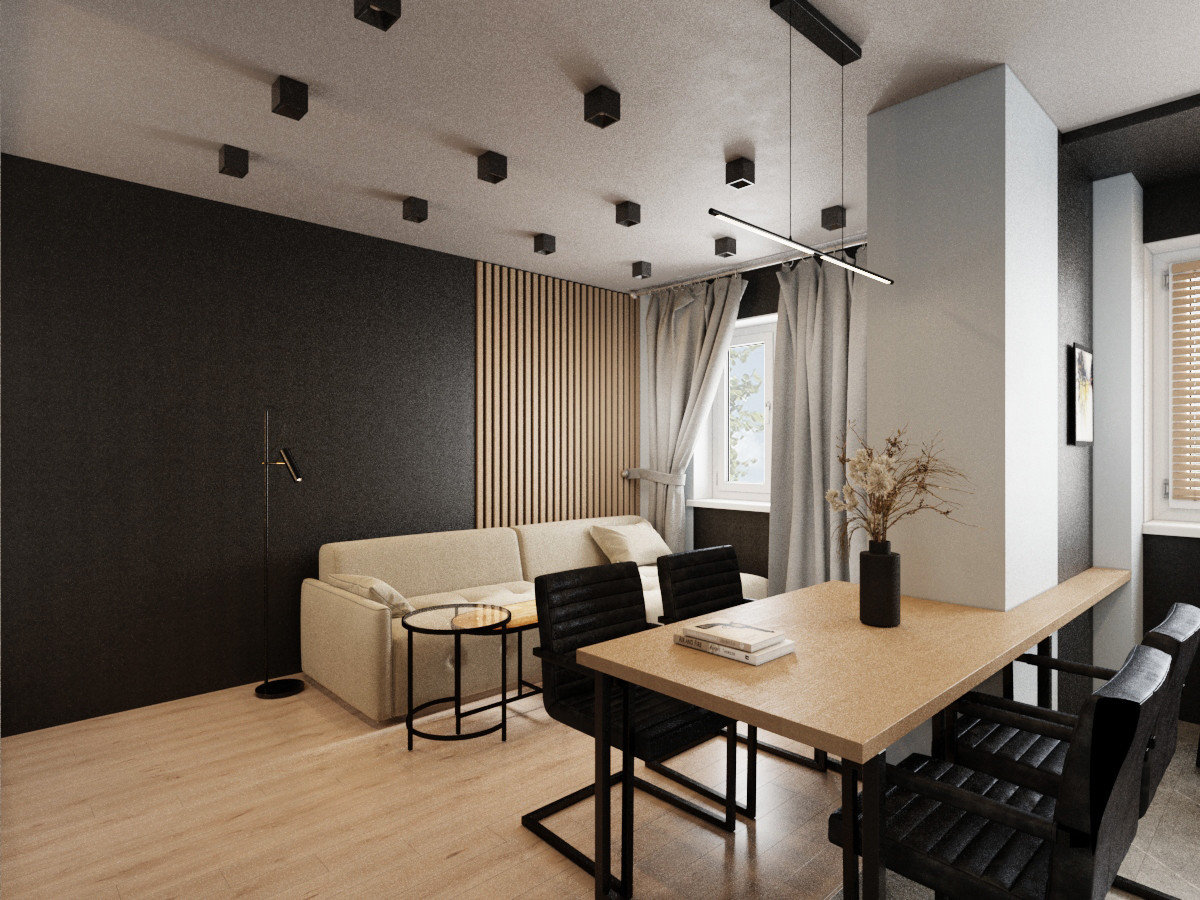 Визуализация небольшой студии.