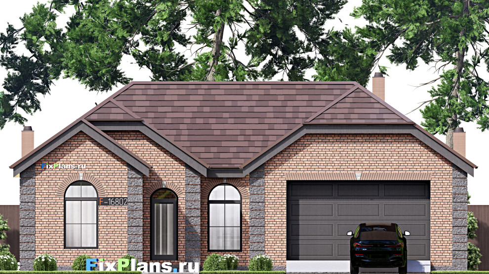 Проект одноэтажного дома 15х21м S183м2 F-16802