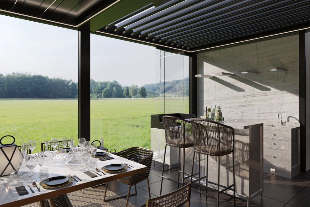 Обложка проекта: Руконструкция Террасы | Биоклиматическая Пергола | 2020