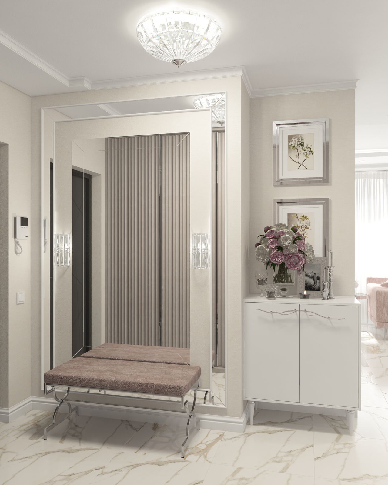 Нежнейший дизайн трехкомнатной квартиры