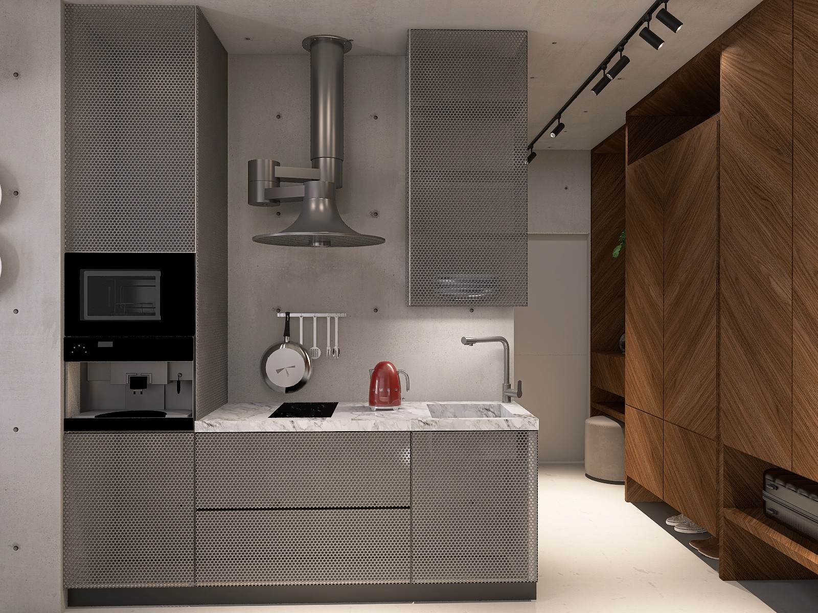 Однокомнатная квартира в стиле Industrial для режиссера с большим псом