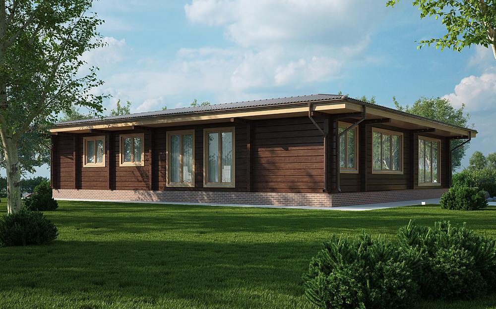 Одноэтажный дом из клееного бруса | Пегас 236