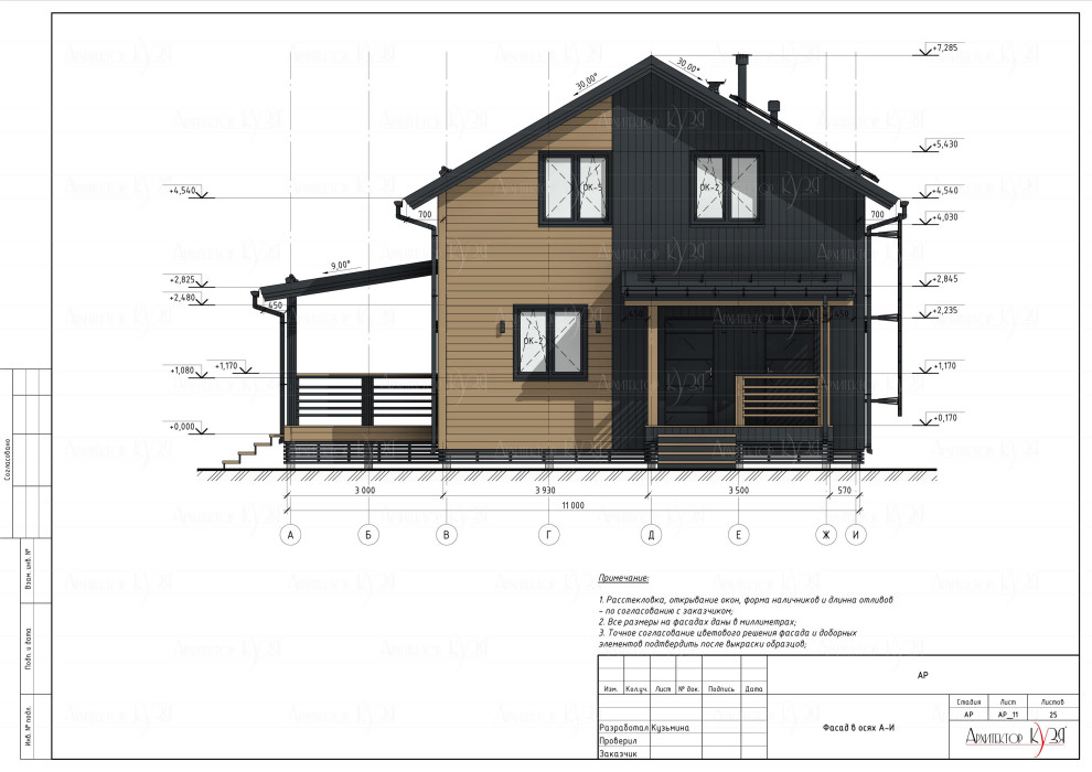 Проект каркасного дома 10х8м.