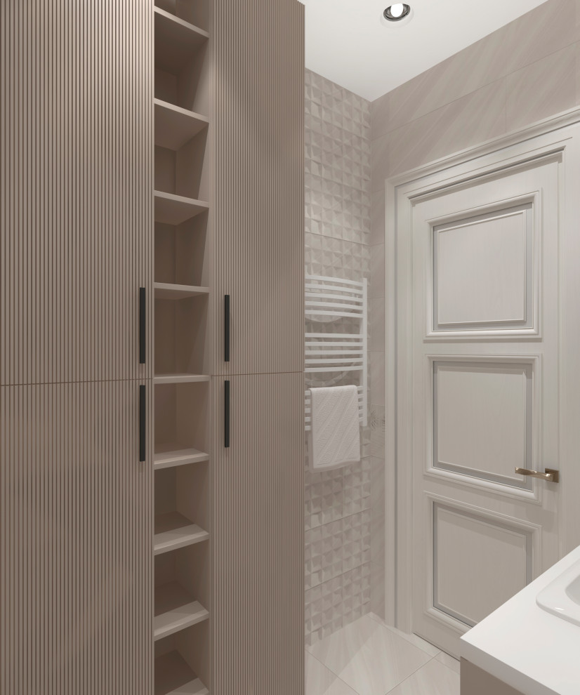 Санузел в трехкомнатной квартире "Лик нежности" г. Москва