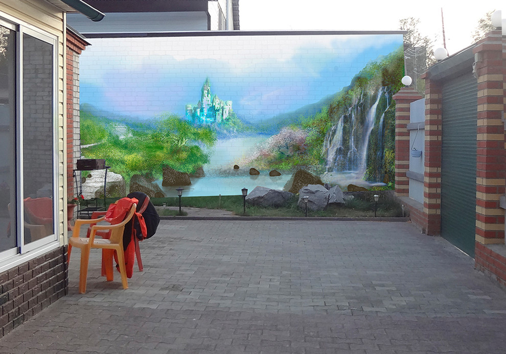 Роспись стены в ландшафтном дизайне