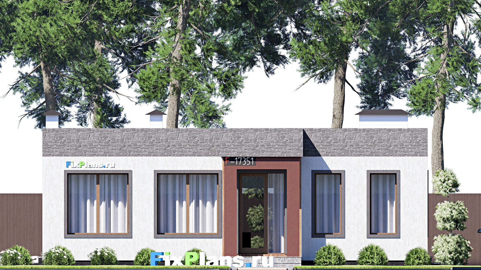 Проект одноэтажного дома 11х12м S104м2 F-17351