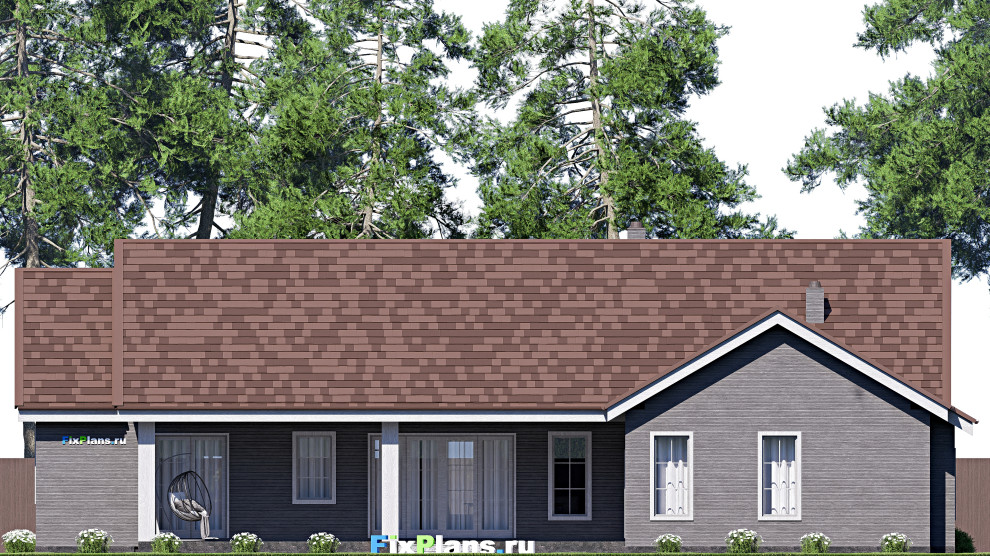 Проект одноэтажного дома 18х22м S248м2 F-17117