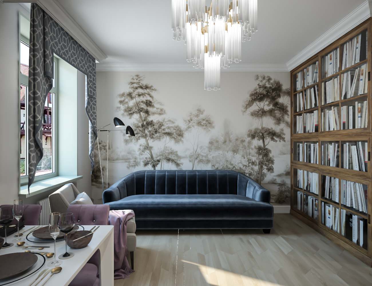 Обложка проекта: Кухня-гостиная на Московском проспекте. Старый фонд.