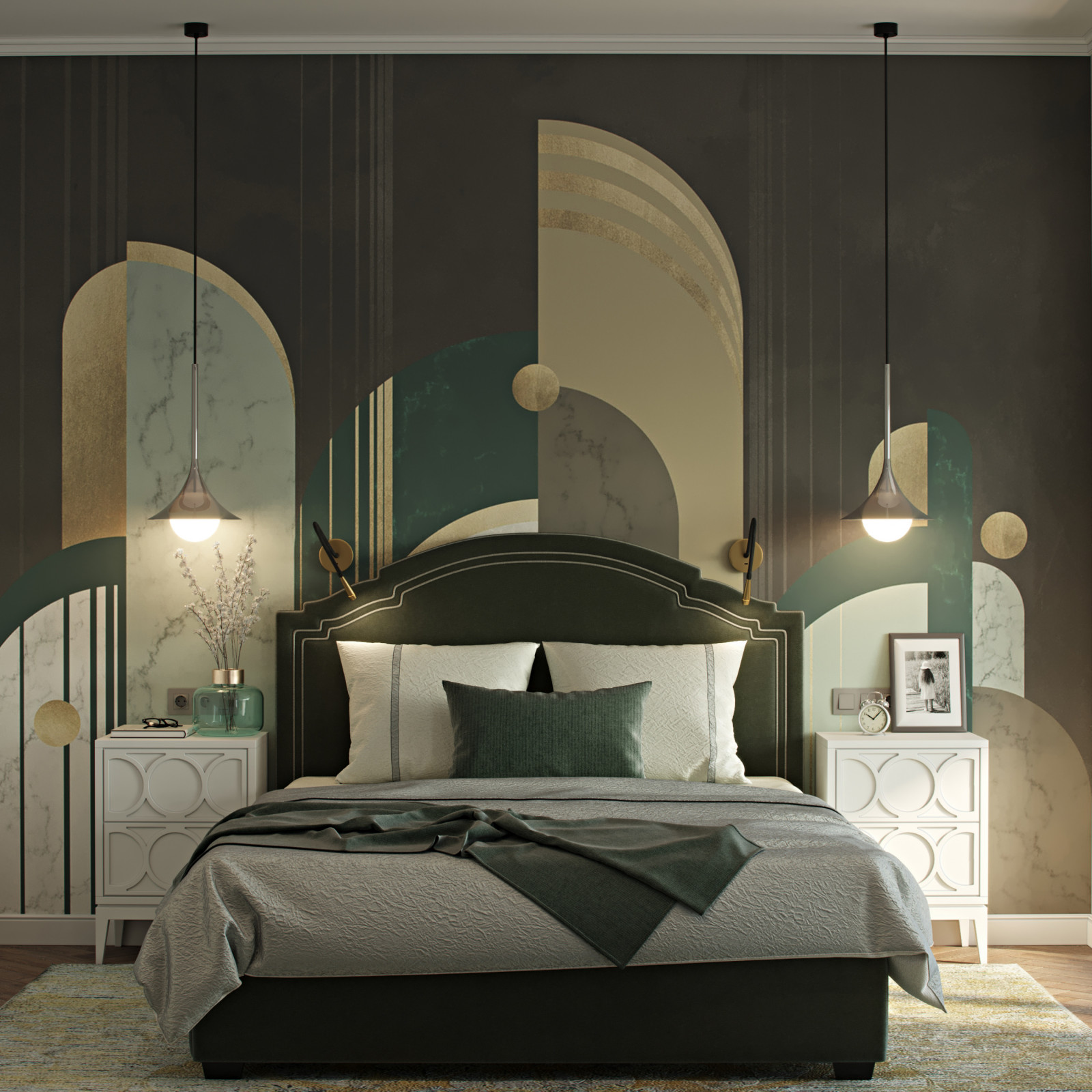 Обложка проекта: Спальня с Необычными обоями Deco