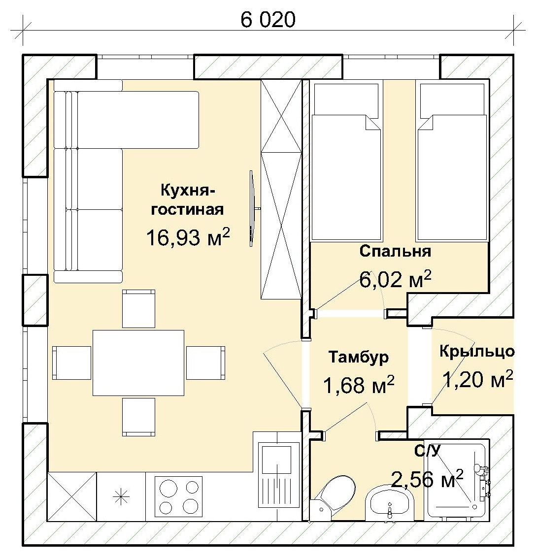 Дачный дом 6х6 из газобетона под ключ