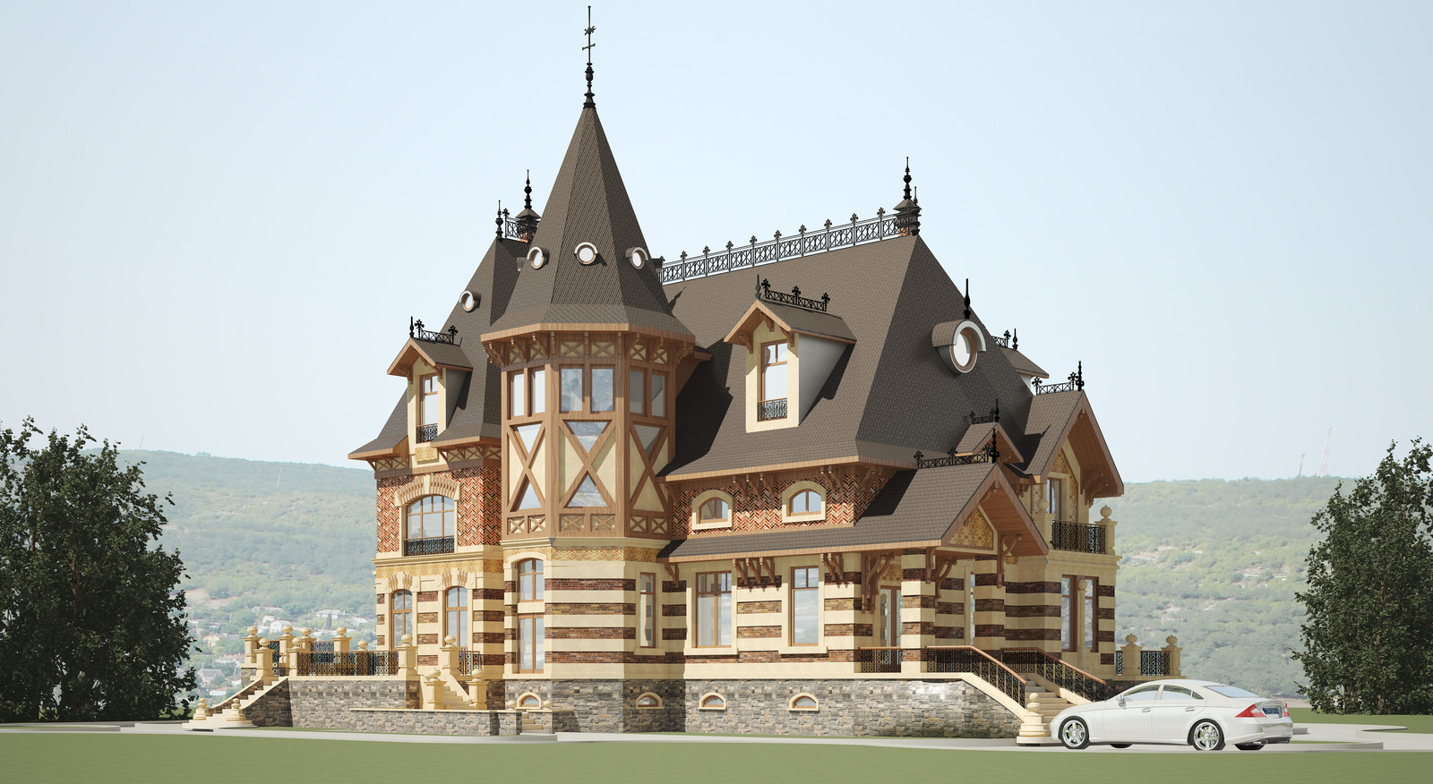 Обложка проекта: Проект дома "Нормандский стиль"