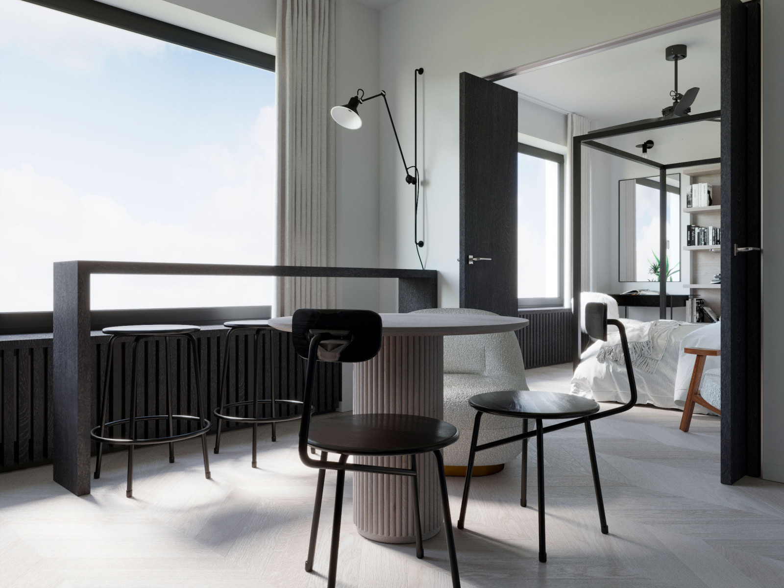 ЧЕРНО-БЕЛАЯ КВАРТИРА ДЛЯ ДЕВУШКИ