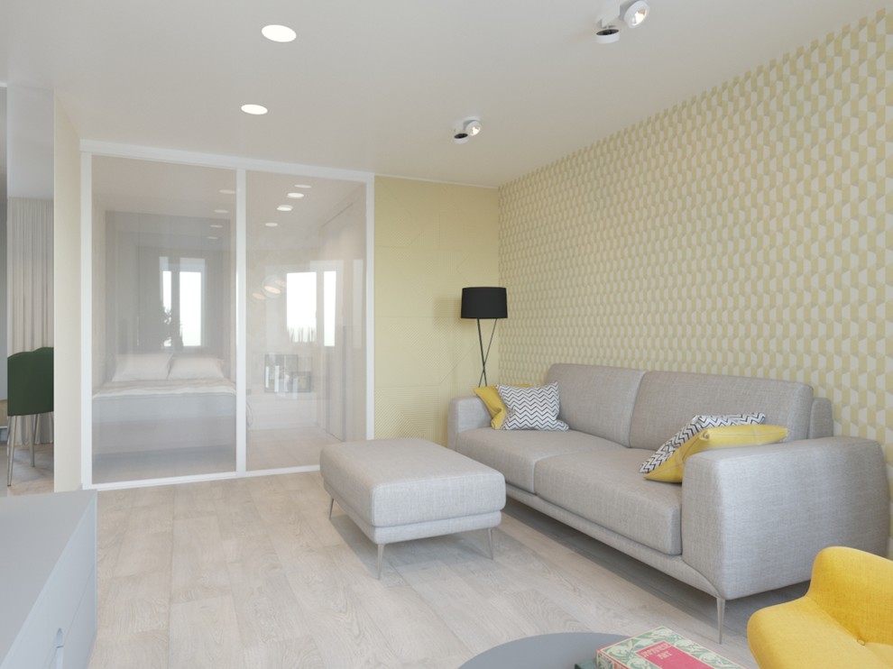 Однокомнатная квартира в желтых тонах