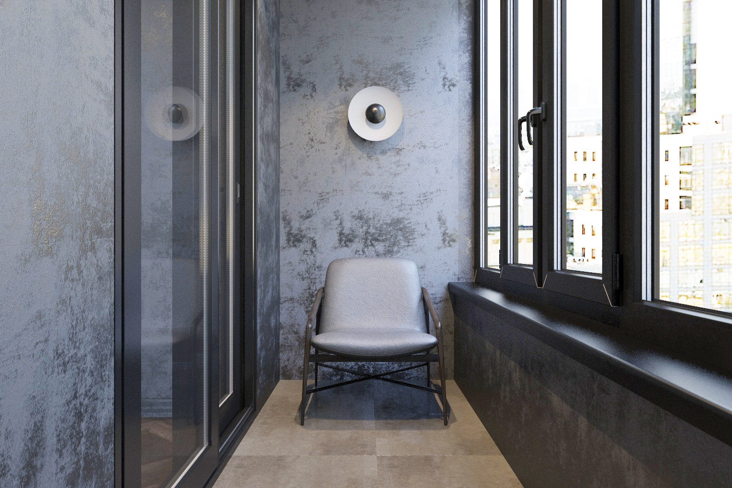 Дизайн интерьера двух комнатной квартиры. Лоджия. Краснодарский край