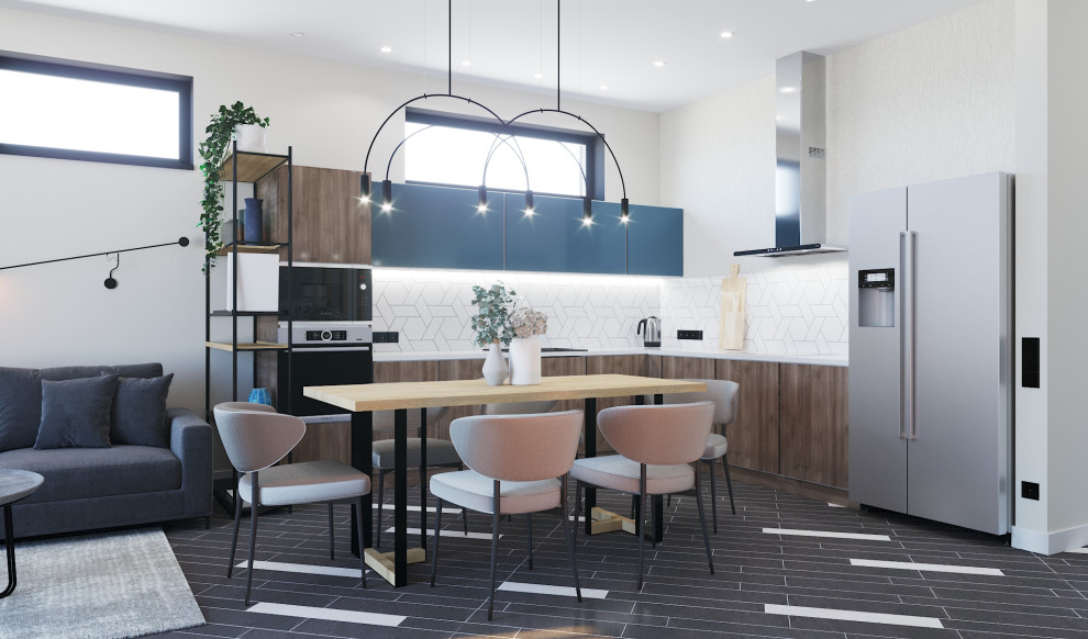 Обложка проекта: Проект кухни-гостиной загородного дома