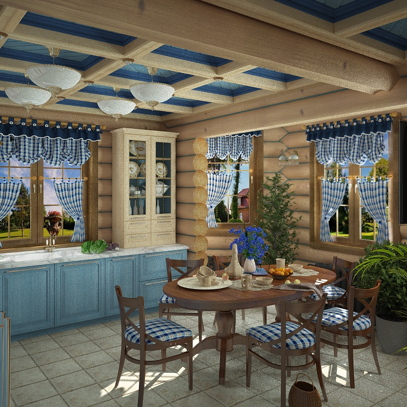 Дизайн дома из оцилиндрованного бревна