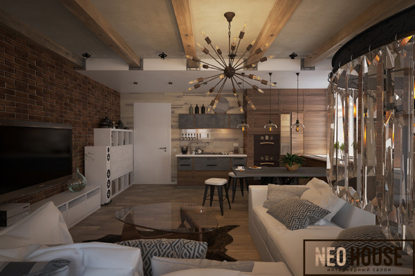 Лофт с дерзкой брутальностью