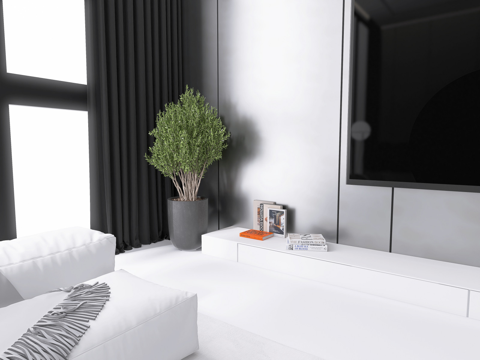 Минималистичная гостиная с акцентами арта Проект для квартиры в современном стил