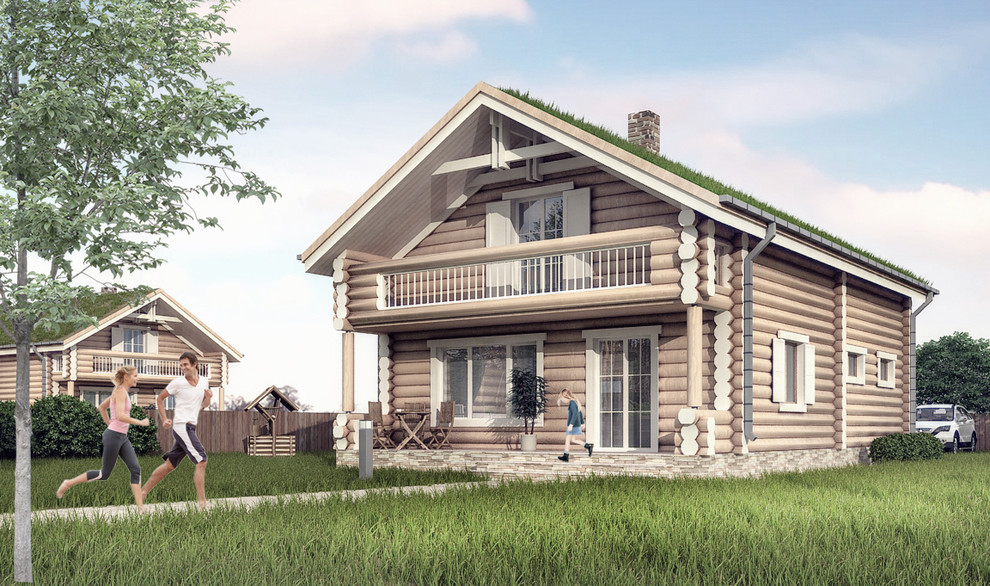 Компактный деревянный жилой дом площадью 115 м2