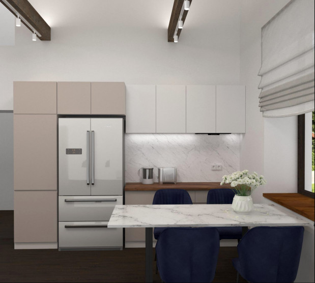 Гостиная-столовая в загородном доме