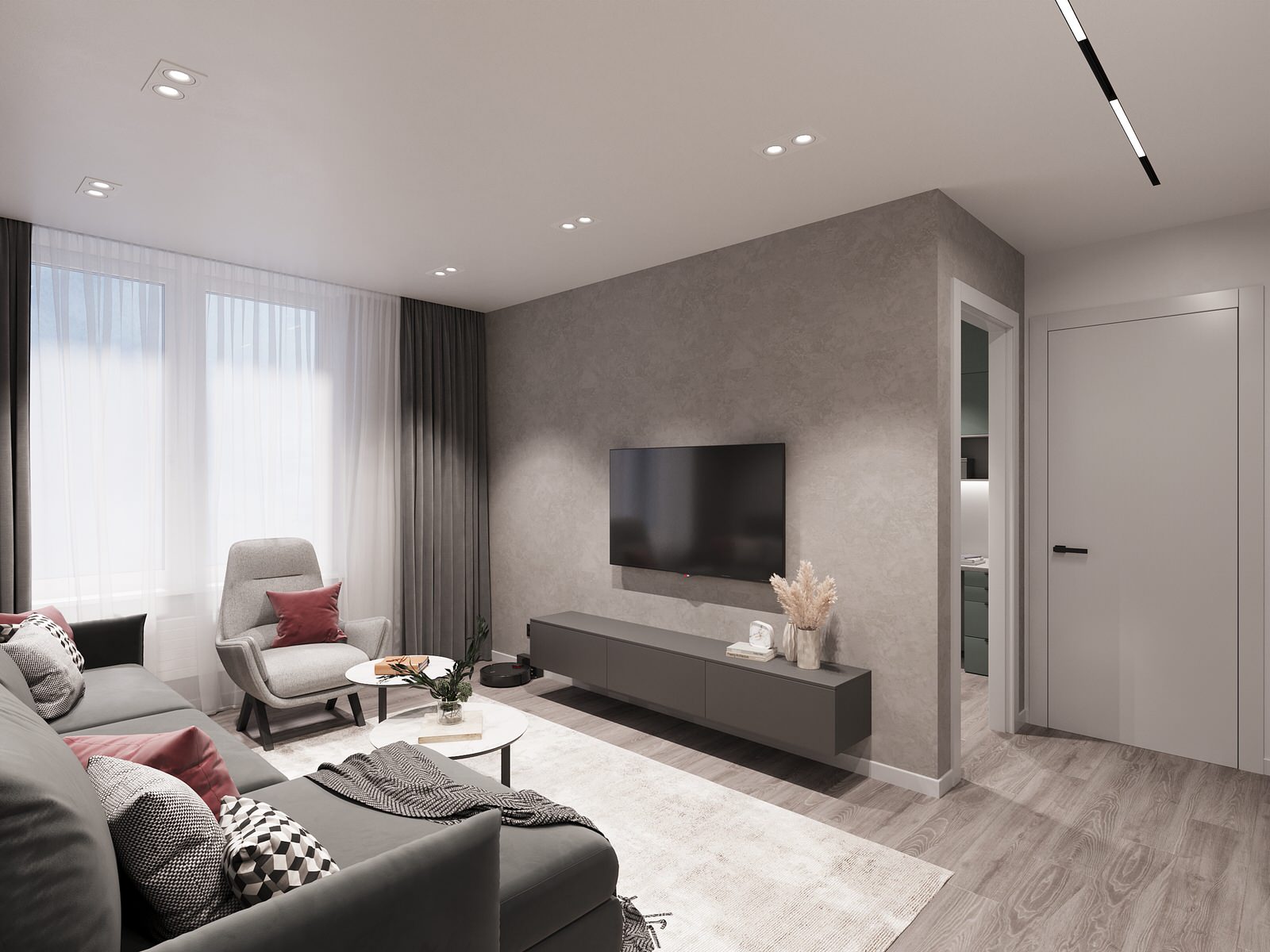 Дизайн-проект 2-х комнатной квартиры в сдержанном стиле