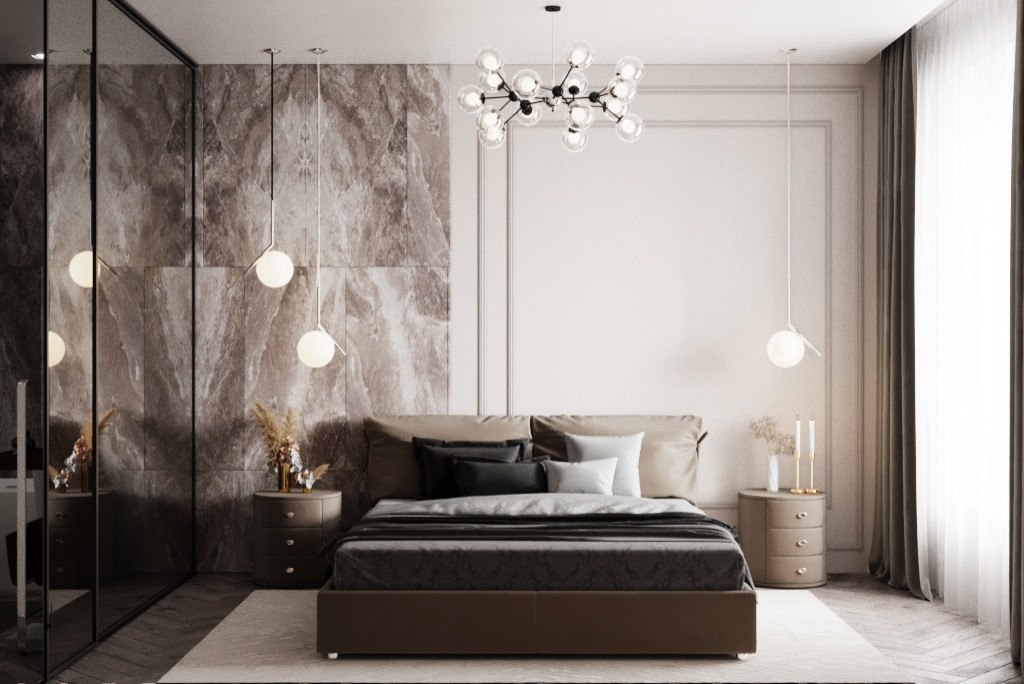 Обложка проекта: Спальня в проекте "Сдержанное благородство"