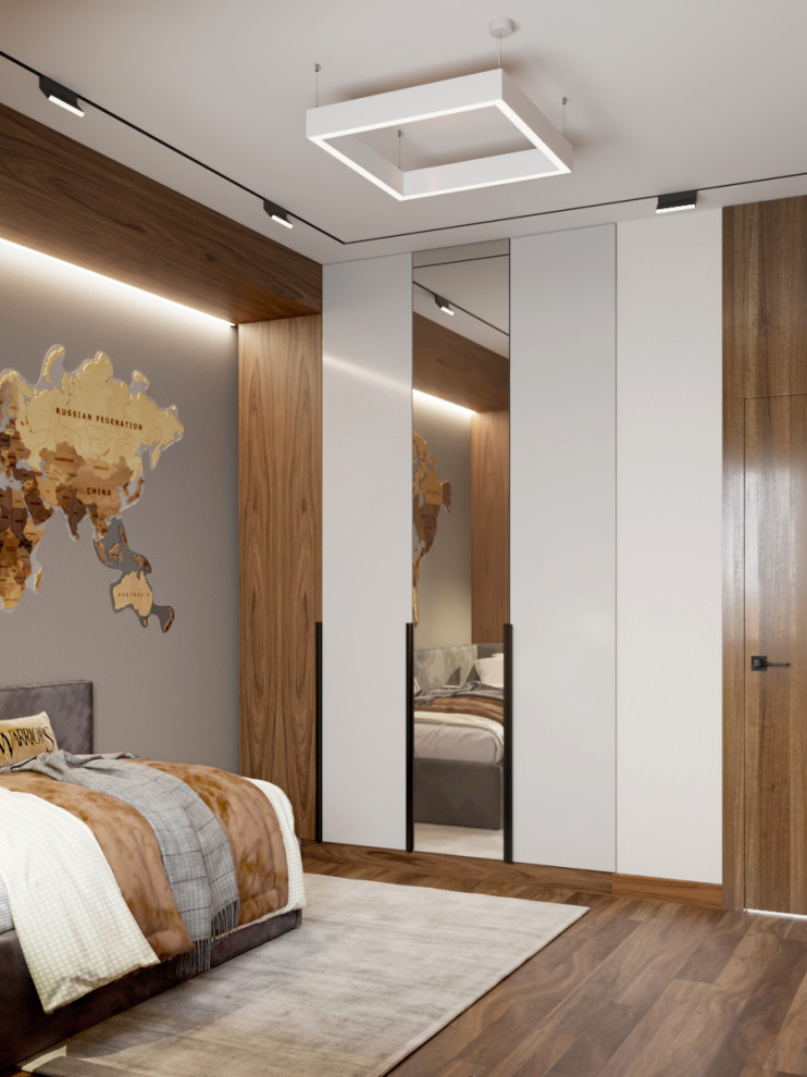 Современная городская квартира с панорамным остеклением в стиле ар-деко