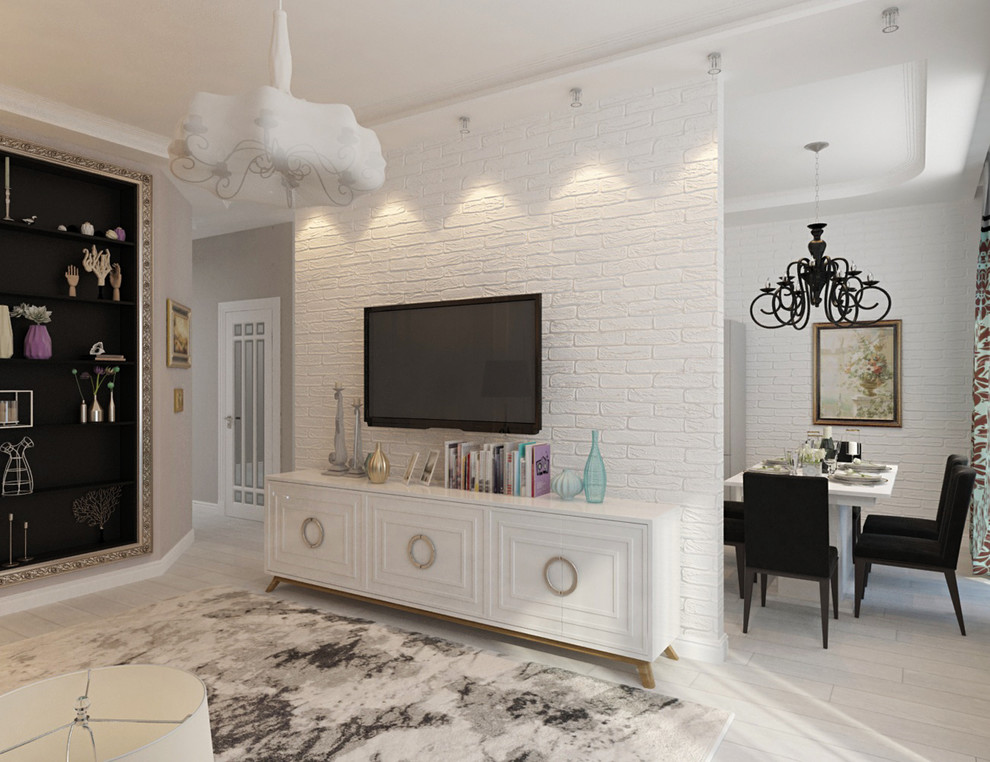 черно-белая гостиная