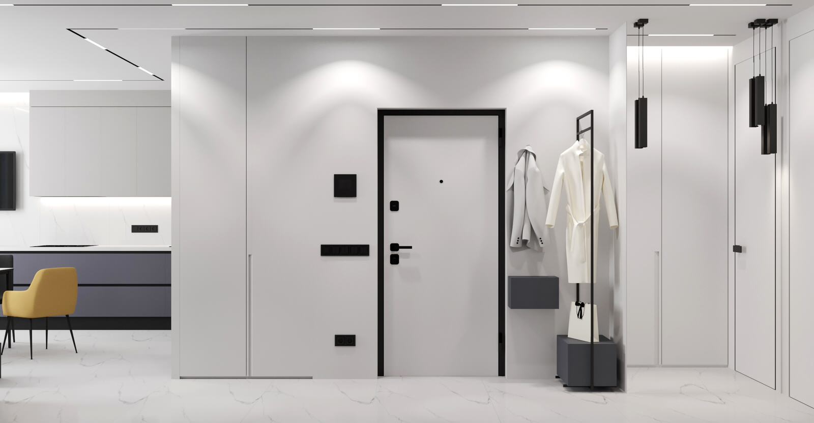 Кухня - гостиная из проекта квартиры в ЖК "Домашний"