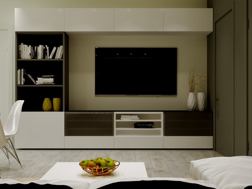 квартира для холостяка - кухня-гостиная