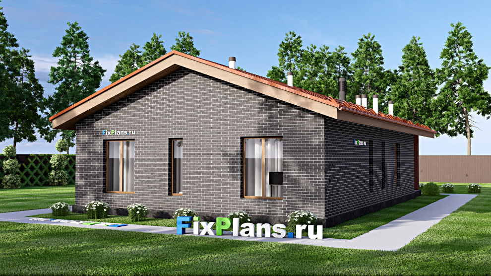 Проект одноэтажного дома 10х16м S130м2 F-15218
