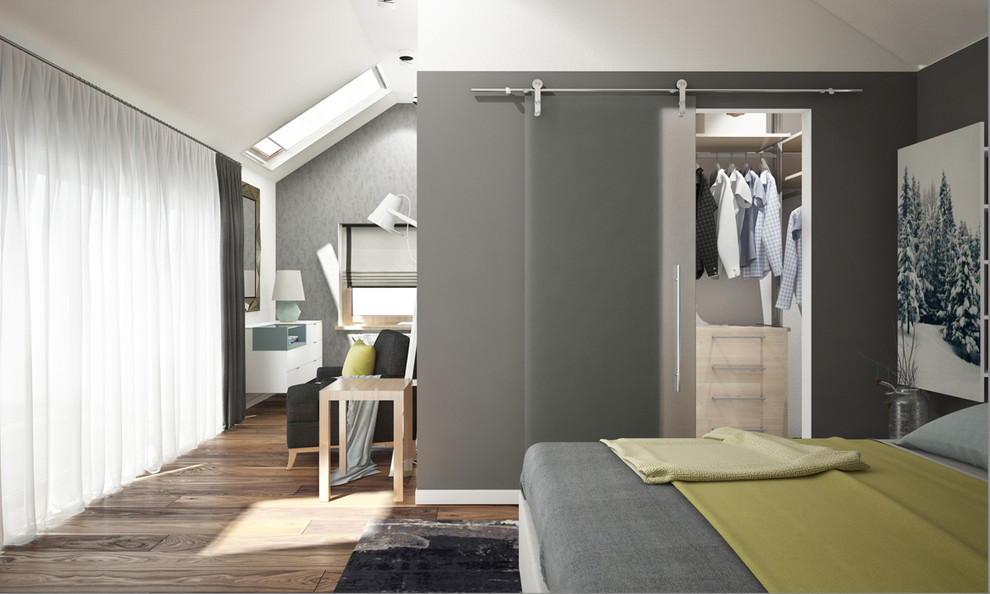 Небольшой загородный дом - 2 этаж Спальня-гардеробная