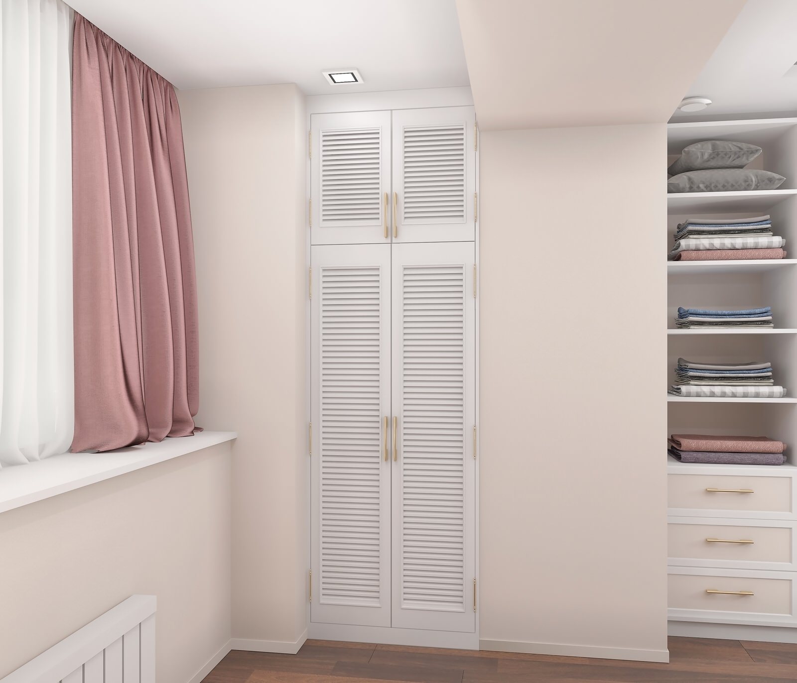 Кабинет и гардеробная в квартире.