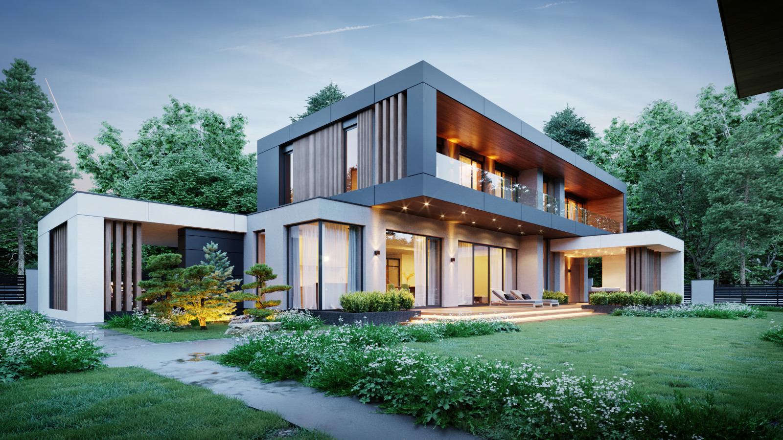 Проект индивидуального жилого дома и бани в КП "Голицыно-9"