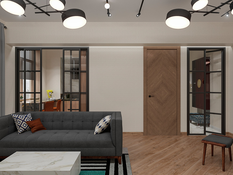 Дизайн-проект. 2-хкомнатная квартира на набережной. Москва. 2019 г.