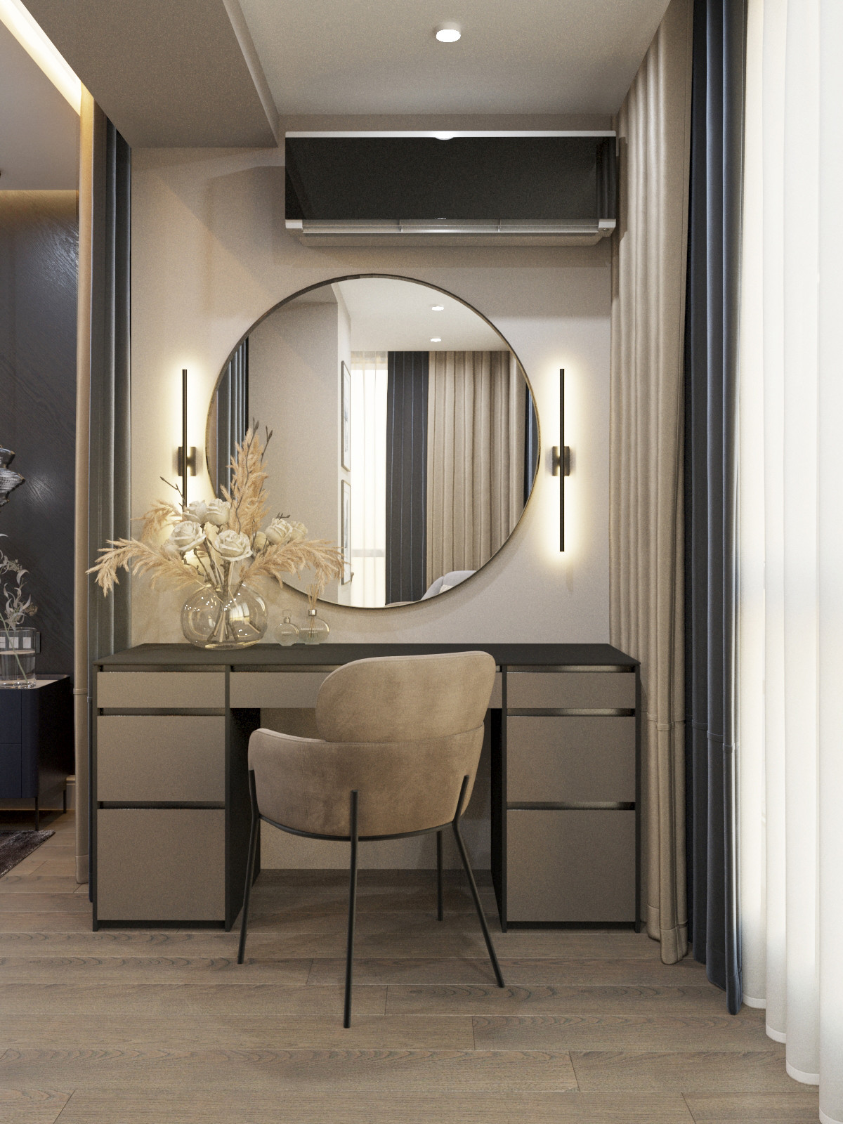 Контрастный дизайн в проекте квартиры в ЖК Культура