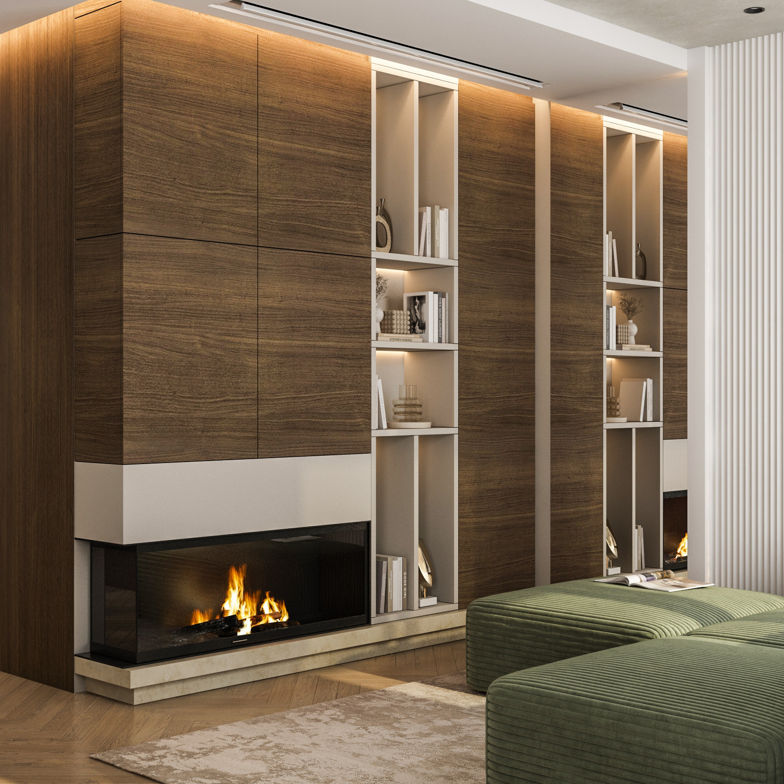 Гостиная и кухня в таунхаусе (Москва)