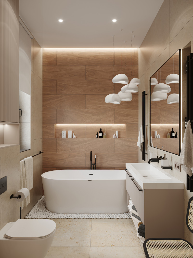 Обложка проекта: Дизайн интерьера мастер-ванной в загородном доме