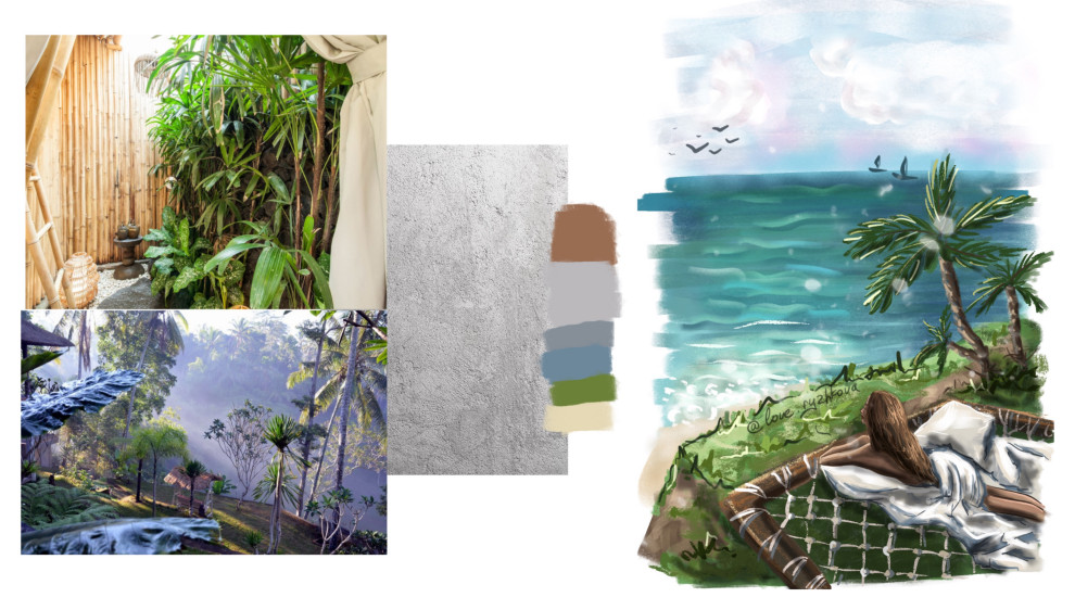 Коллаж-концепция общего настроения квартиры