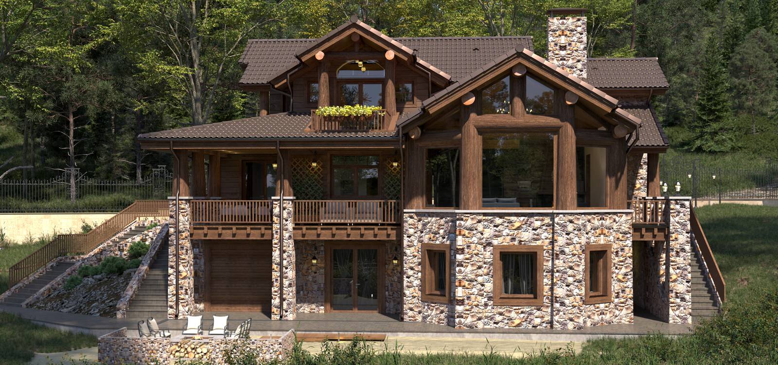 Обложка проекта: Частный дом в горном Американском стиле