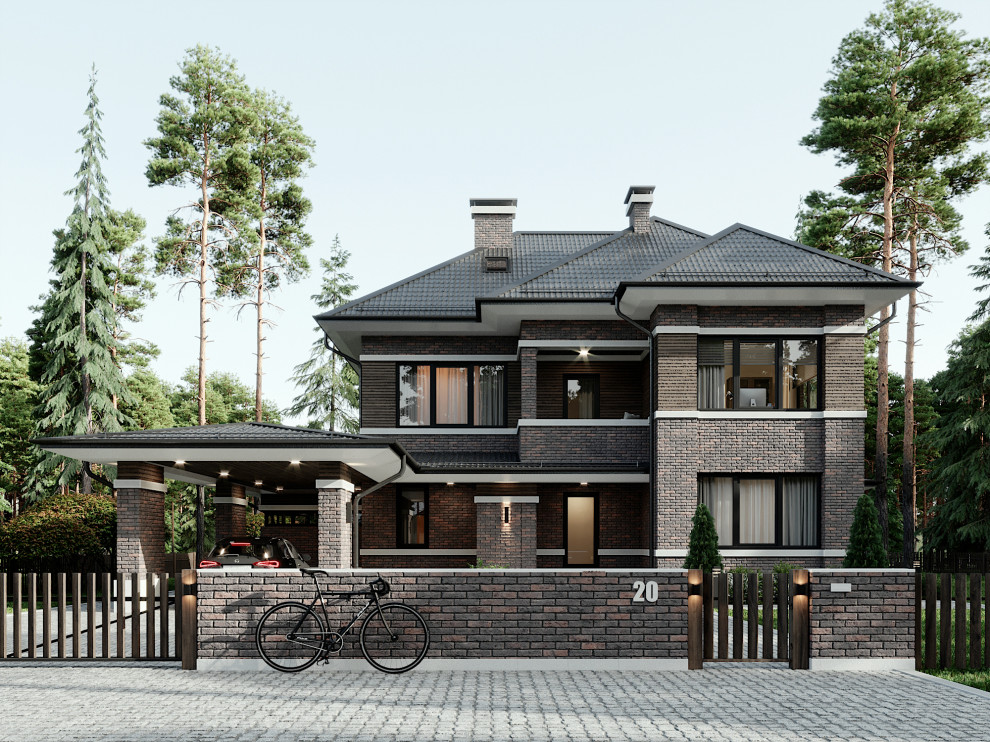 Проект фасада загородного дома в Санкт-Петербурге.